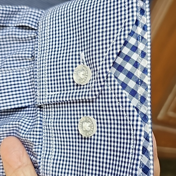 TAILORBYRD, MENS DRESS SHIRT. SIZE LARGE.   CONTRAST‎ NECK, COLAR. BLUE WHITE - Picture 5 of 12
